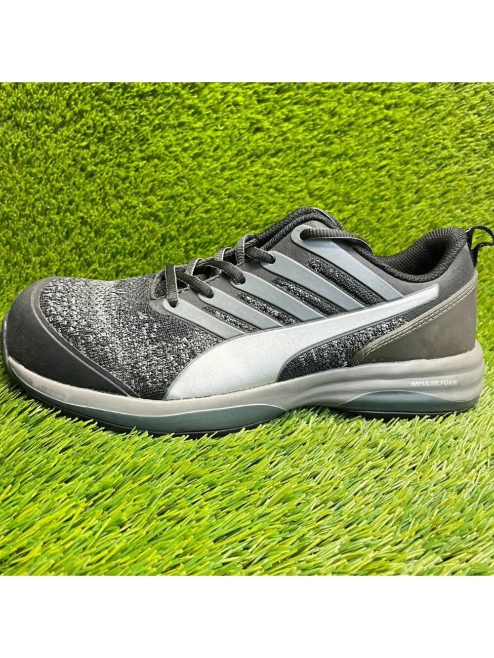 Puma Charge Low Mens Size 10 Black Gray Composite Toe Safety Work Shoes Sneakers